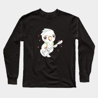 Cute Bird Playing Bass Guitar Long Sleeve T-Shirt